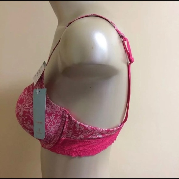 Dorina Hailey T-Shirt Underwire Bra Cherry Pink Paisley - Picture 3 of 4
